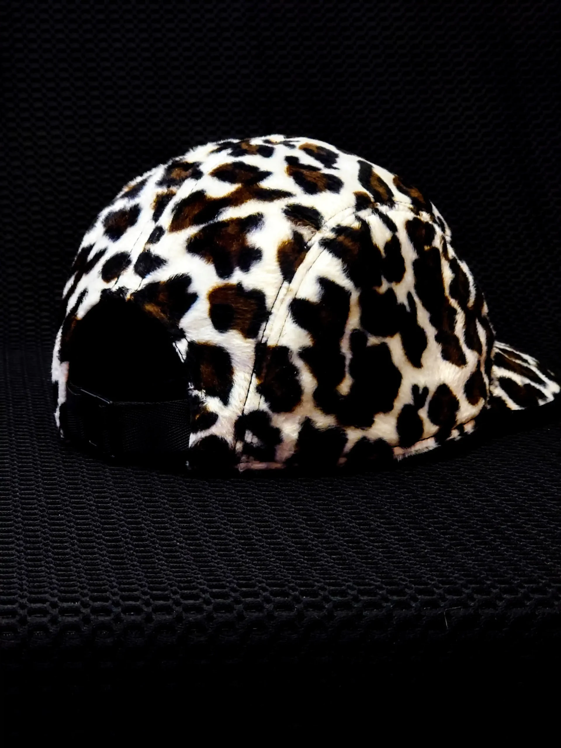 White Leopard 5 Panel Cap - Image 3