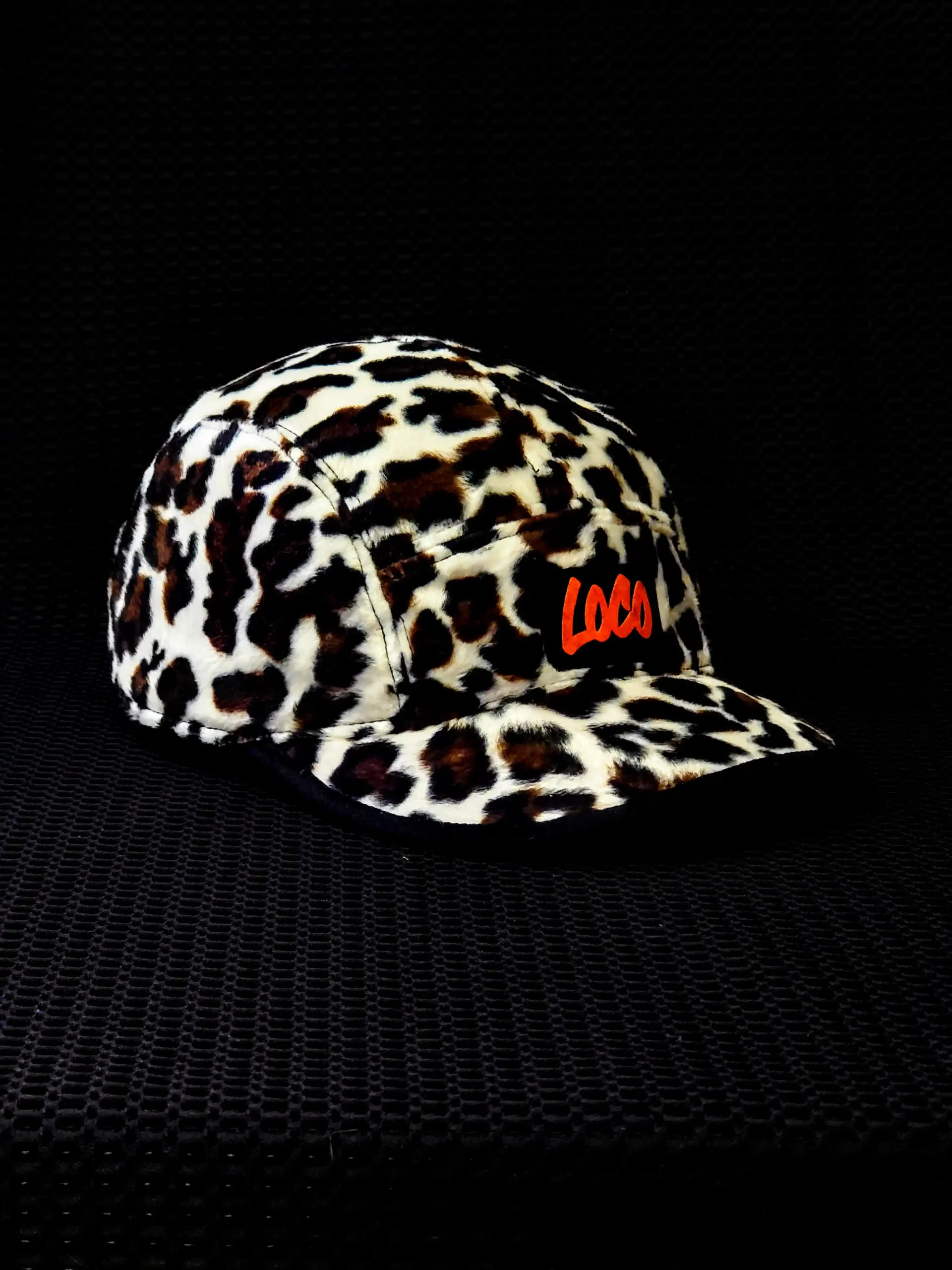 White Leopard 5 Panel Cap - Image 4